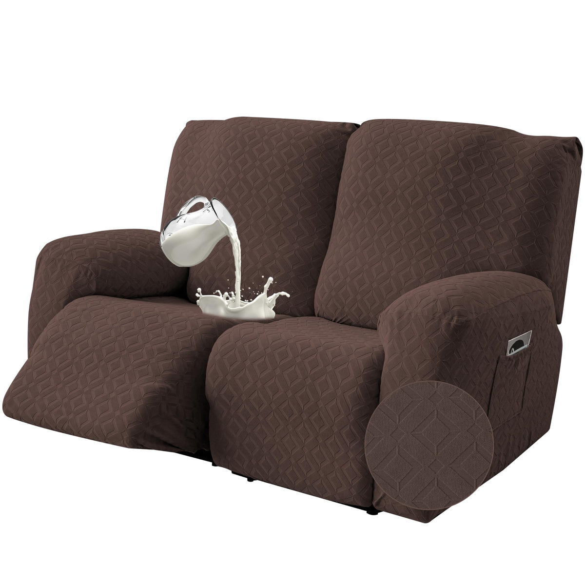 Gennia Waterproof Recliner Sofa Cover,3 Seat Couch Cover,Dark Gray