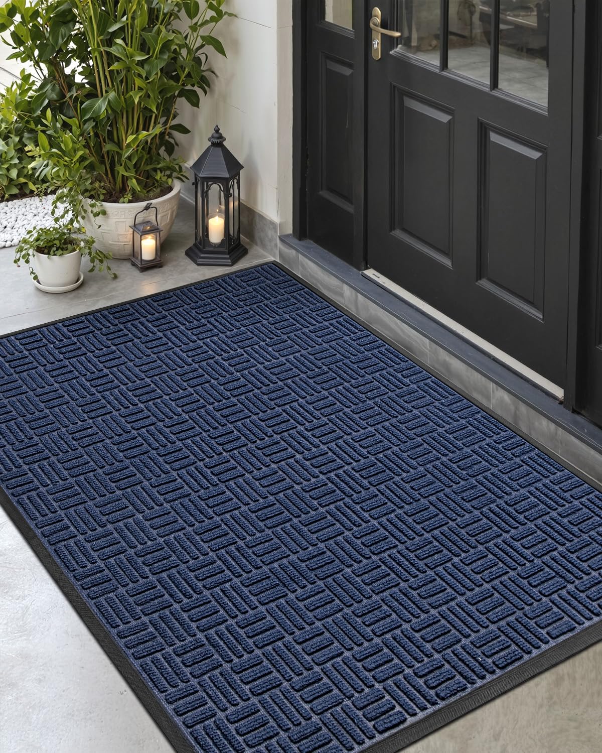 DEXI Front Door Mat Outside Entrance 24x36 Welcome Rubber Entry Doormat