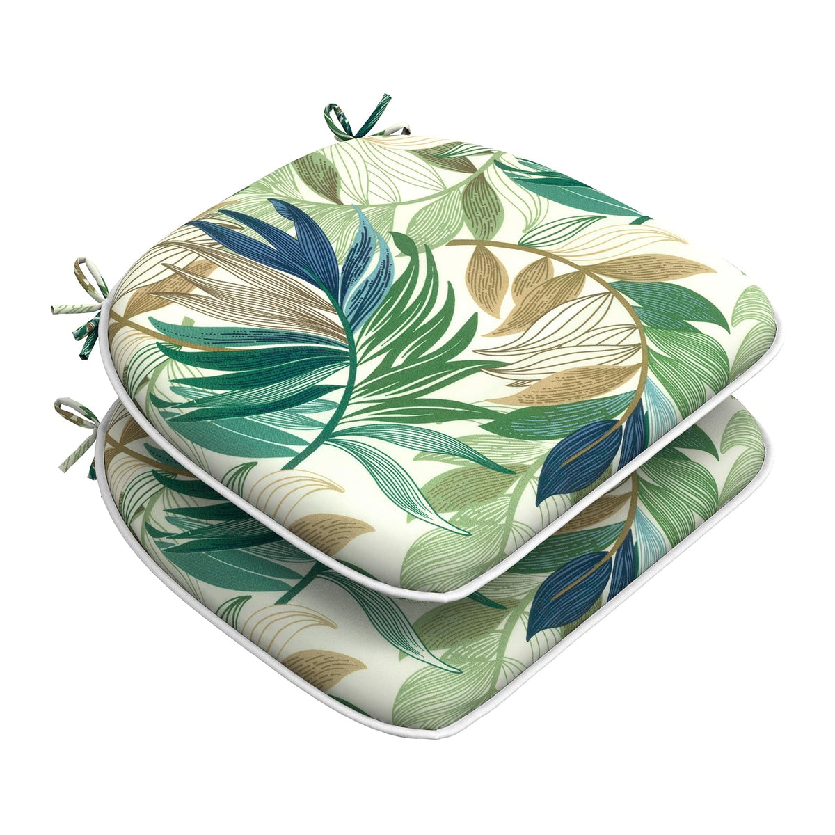 DYTXIII Set of 4 Outdoor Chair Cushions with Ties,Water Repellent Patio Chair Pads 17"x 16" for Outdoor Furniture,Round Corner Seat Cushions for Garden Yard Kitchen Paisley Multi