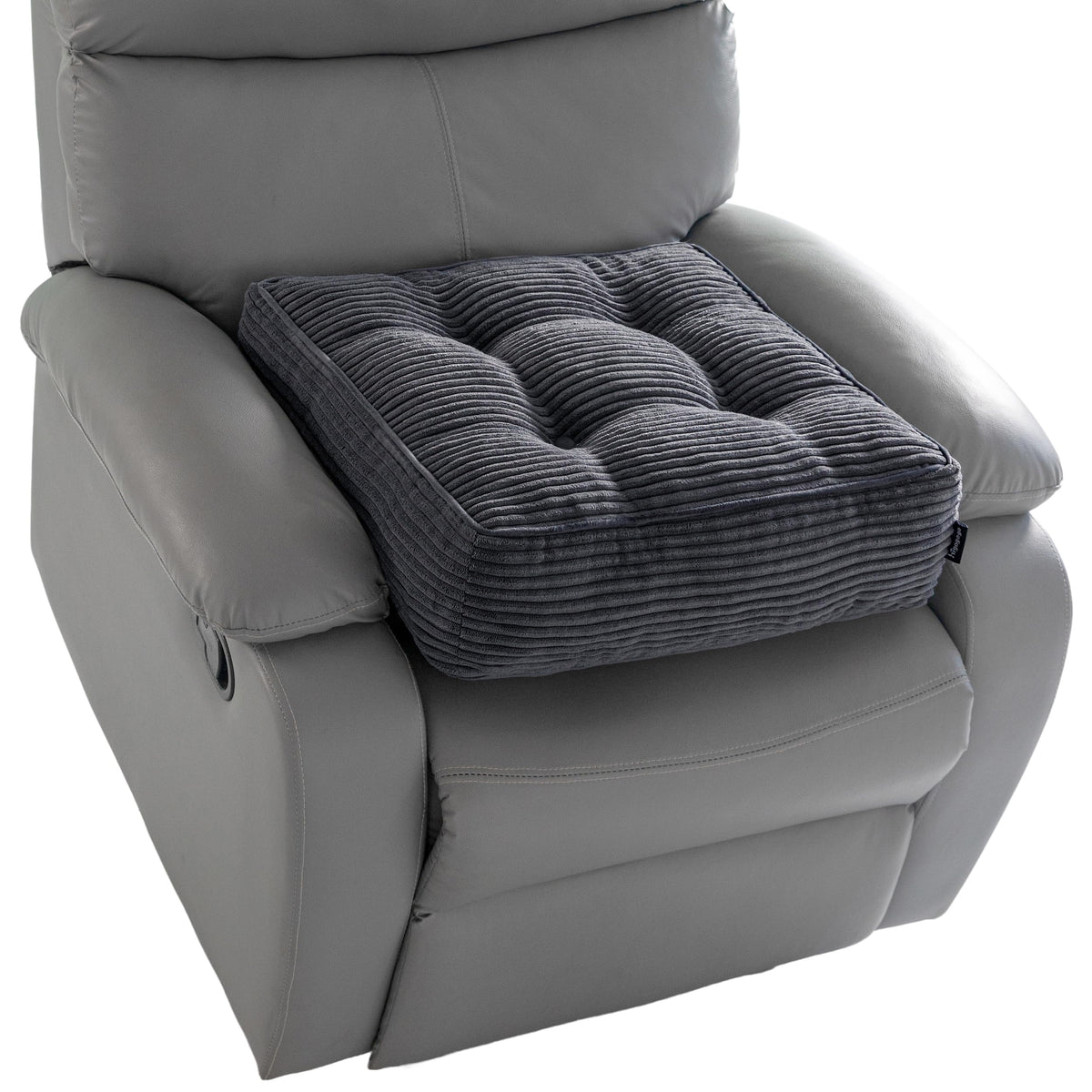 HIGOGOGO Tufted Corduroy Recliner Seat Cushion for Elderly, High Density Foam Large Square Seat Cushion for Recliner Chair, Floor Pillow, Office Chair, Car, No Pressure on Thighs, 20x20x4