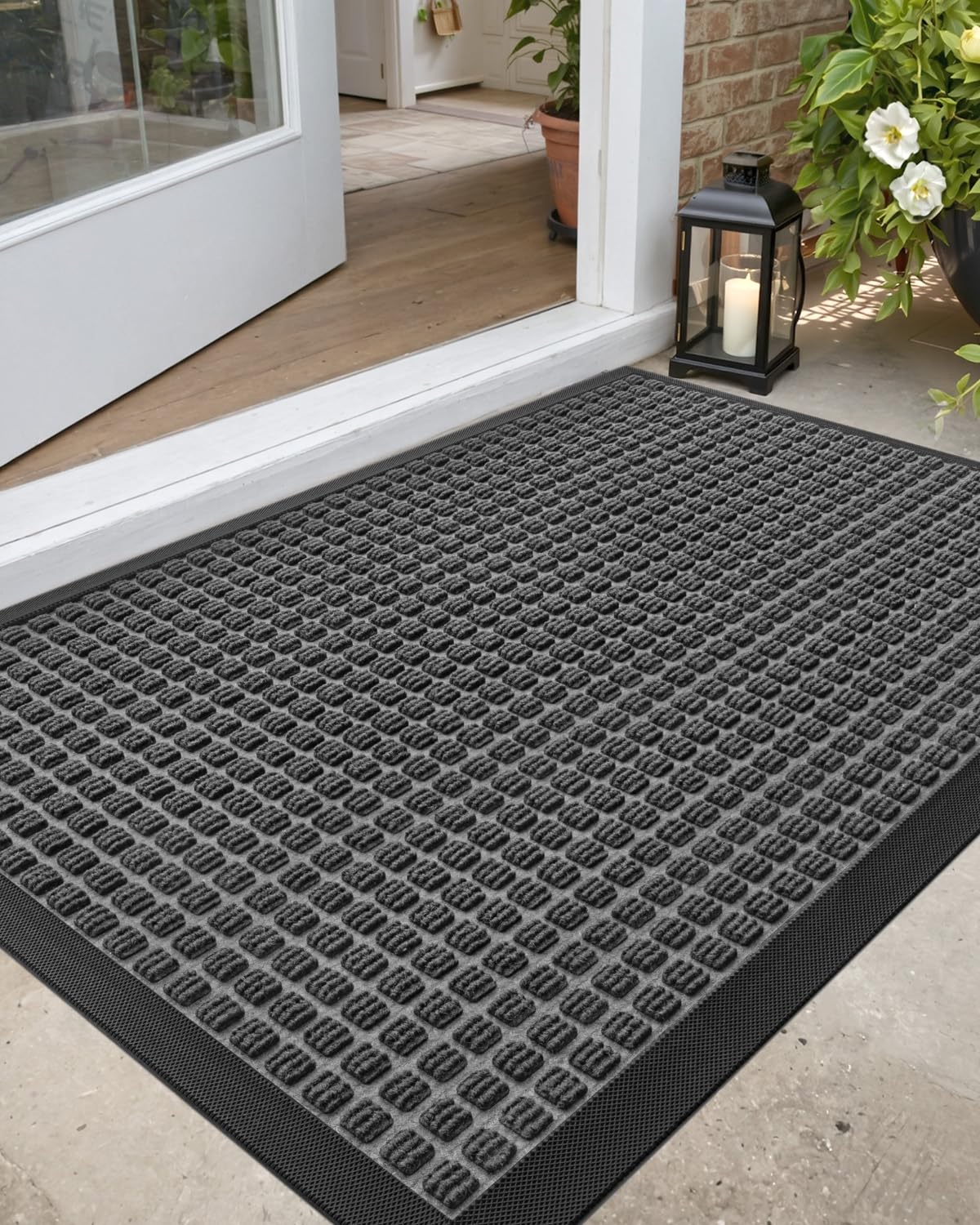 DEXI Front Door Mat Outside Entrance 24x36 Welcome Rubber Entry Doormat