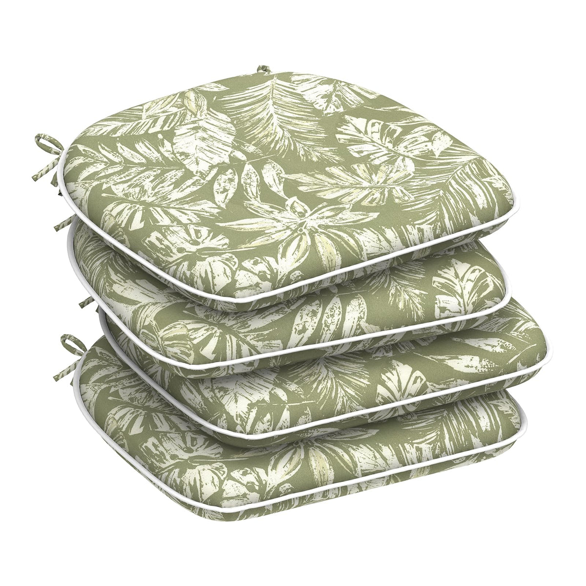 DYTXIII Set of 4 Outdoor Chair Cushions with Ties,Water Repellent Patio Chair Pads 17"x 16" for Outdoor Furniture,Round Corner Seat Cushions for Garden Yard Kitchen Paisley Multi