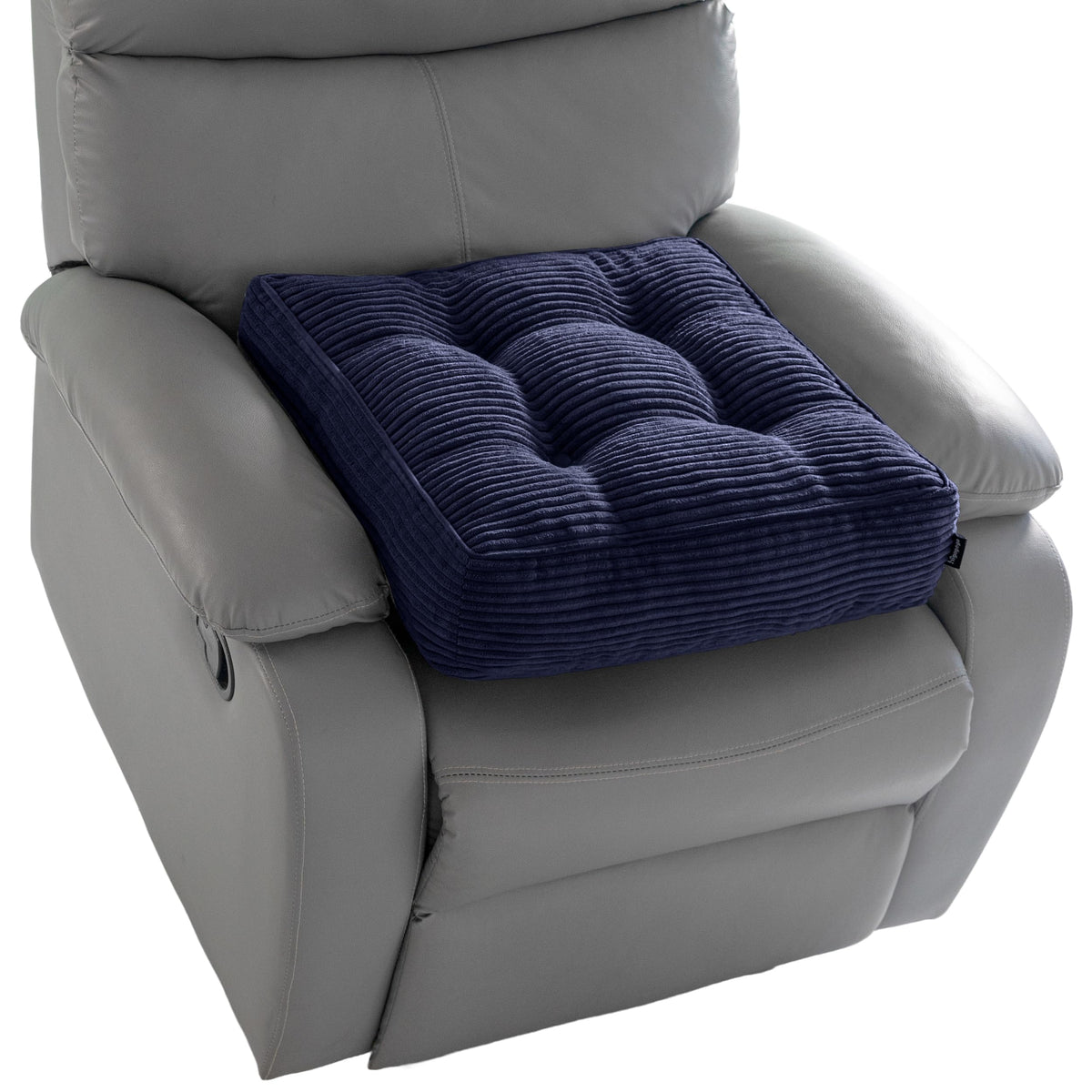 HIGOGOGO Tufted Corduroy Recliner Seat Cushion for Elderly, High Density Foam Large Square Seat Cushion for Recliner Chair, Floor Pillow, Office Chair, Car, No Pressure on Thighs, 20x20x4