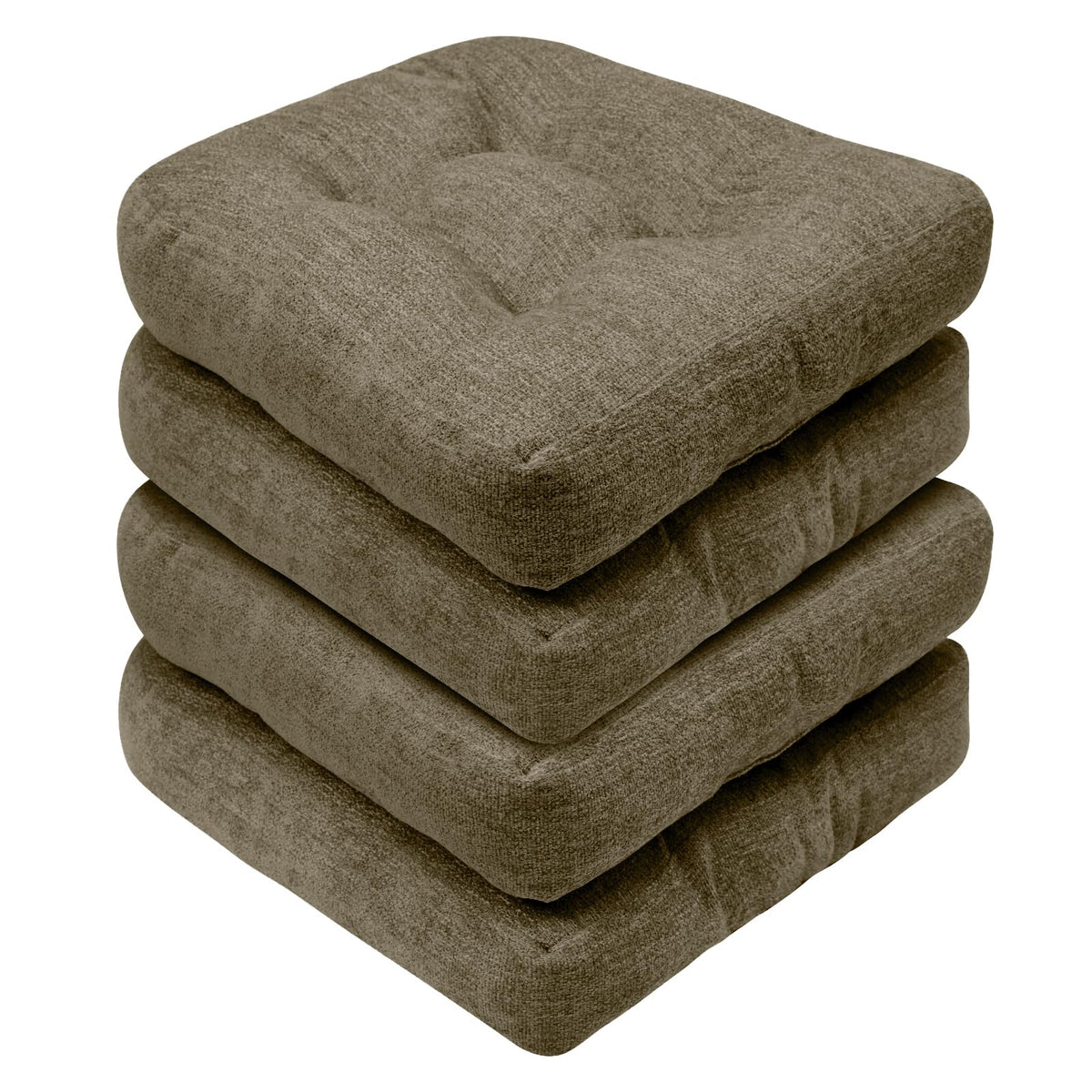 Basic Beyond Chair Cushions for Dining Chairs, Non-Slip Chair Pads, Thick Seat Cushions for Dining Room Chairs, Kitchen Chair Cushions Set of 4, 16" x 16" x 4", Burgundy