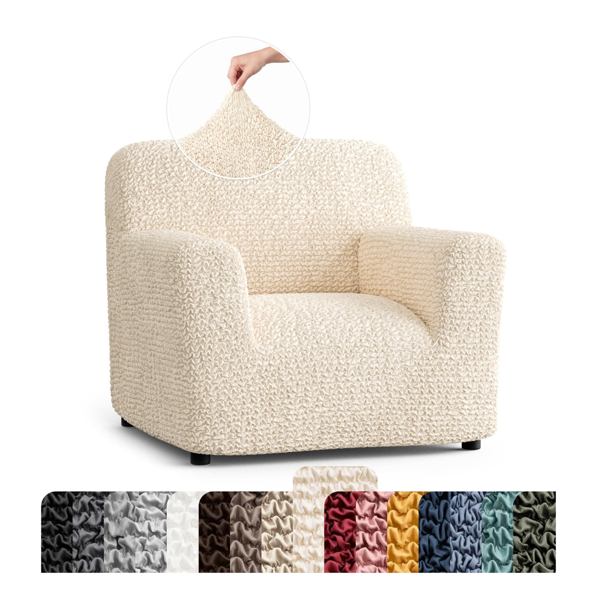 Premium Stretch Couch Covers for Sofa - Sofa Chair Cover Washable, Dogs & Pets Friendly - Elastic Polyester Loveseat Slipcovers - Non-Slip Love Seat Couch Covers - Soft Taupe (86"-120" Wide)