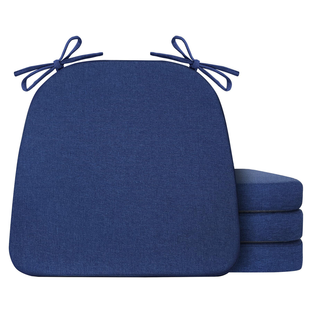 IASEAHK Chair Cushions for Dining Chairs Set of 4, Non Slip Kitchen Chair Pads, 17" x 16" x 2", Indoor Dining Chair Cushions with Ties, D-Shaped Seat Cushions for Kitchen Chairs, Beige