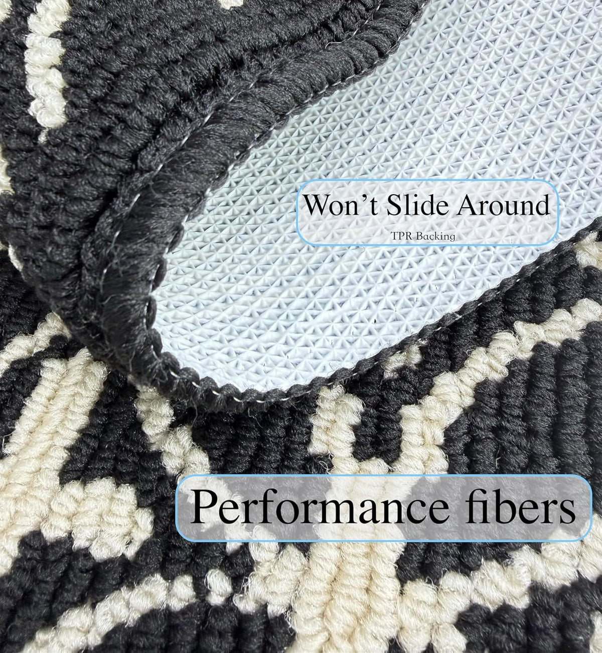 24"x36" Indoor Mats for Entryway, Black White