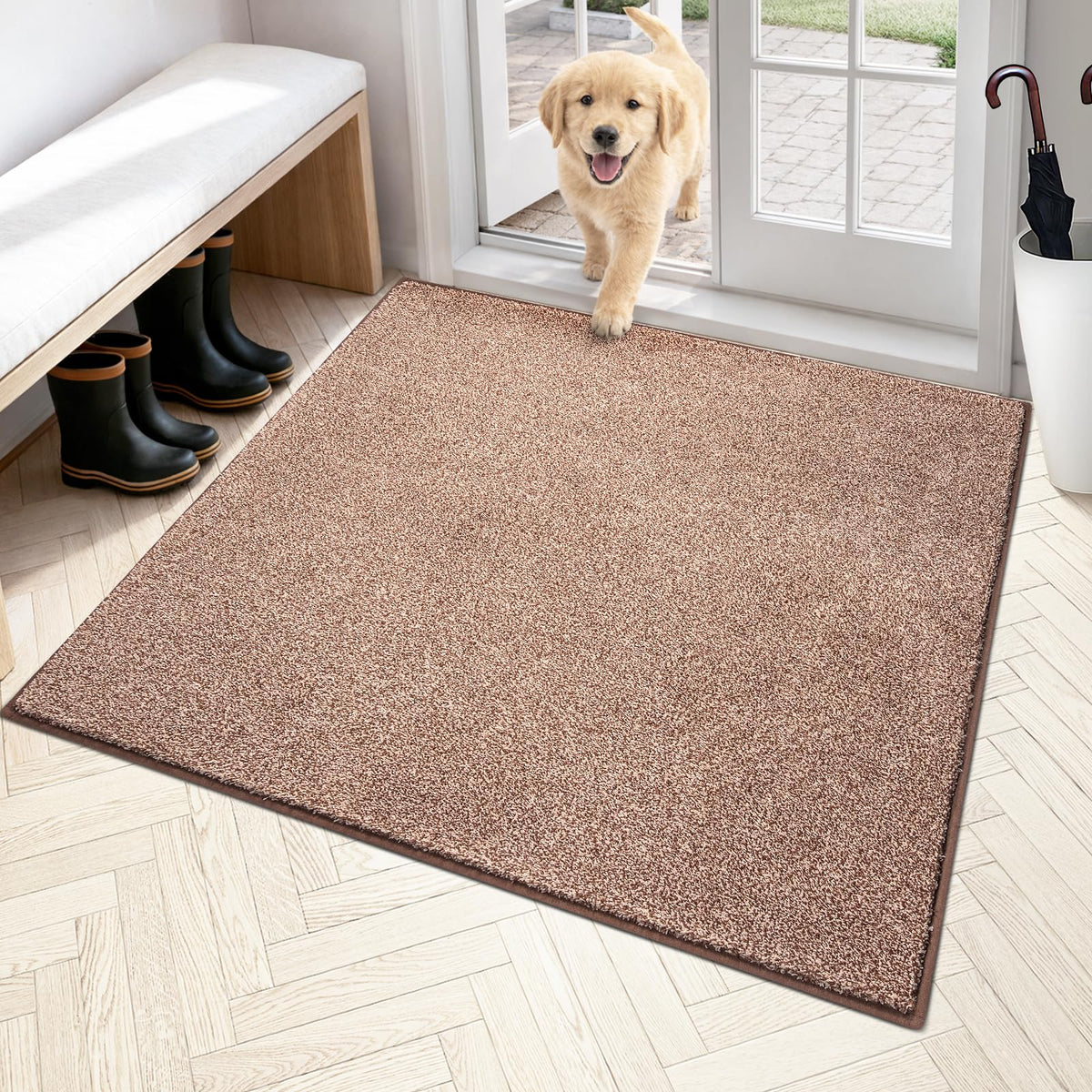PURRUGS Dirt Trapping Indoor Door Mat, 24" x 35.5", Charcoal