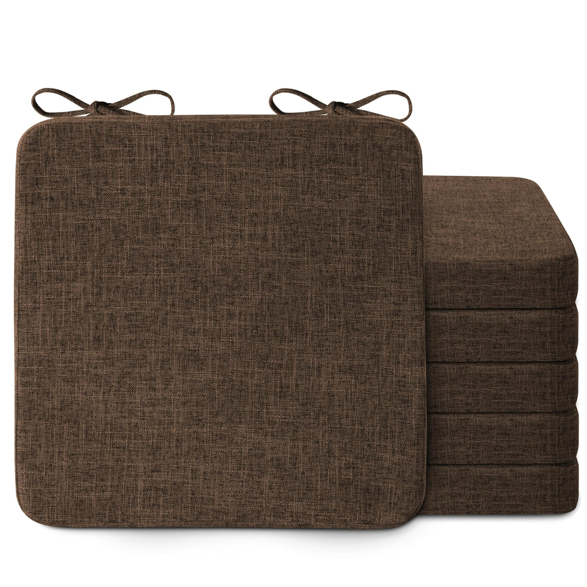 AddGrace Square Chair Cushions for Dining Chairs 16x16x2inch (4, Dark Grey)