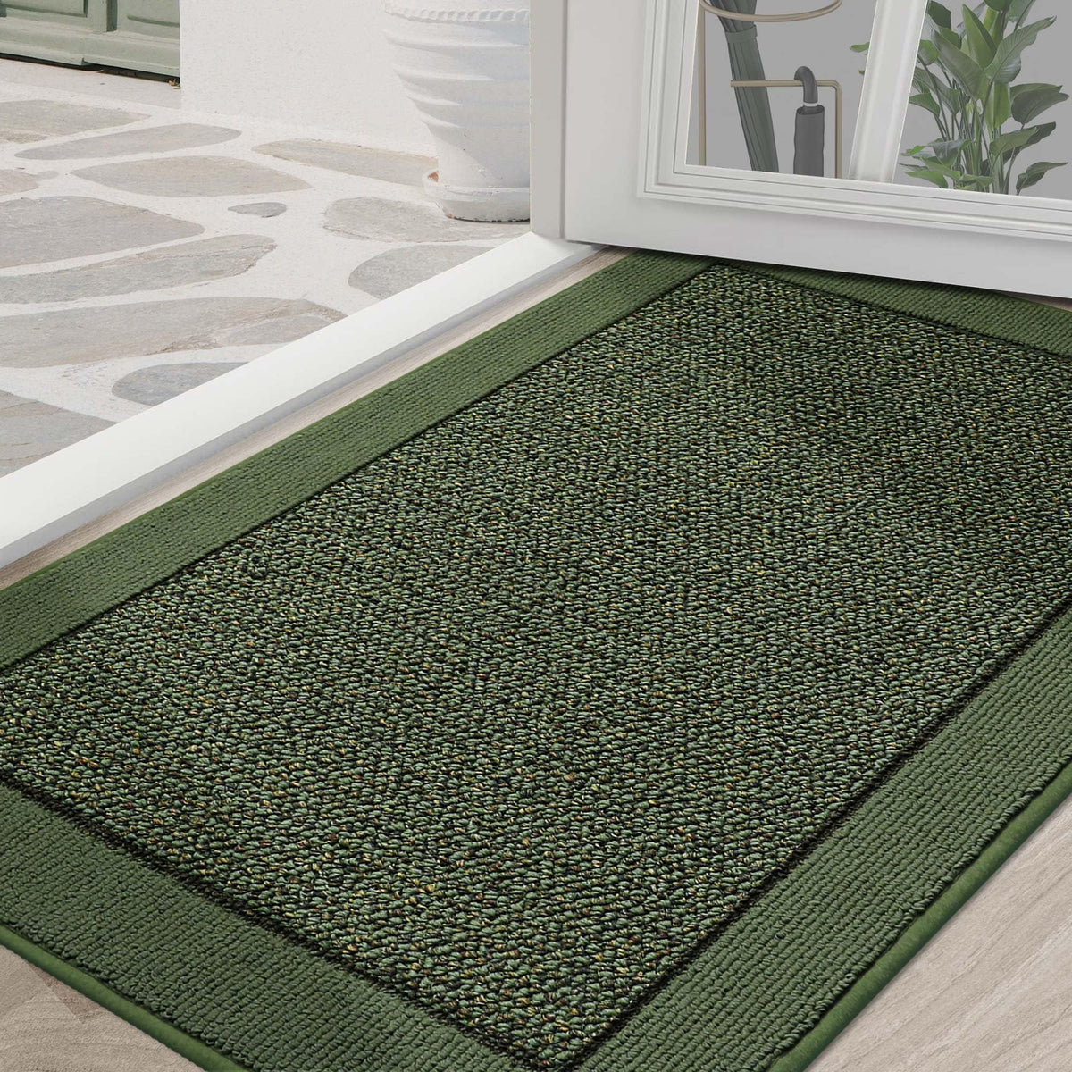 BEQHAUSE Indoor Door Mat 20" x 32", Dirt Trapper Door Mats, Taupe