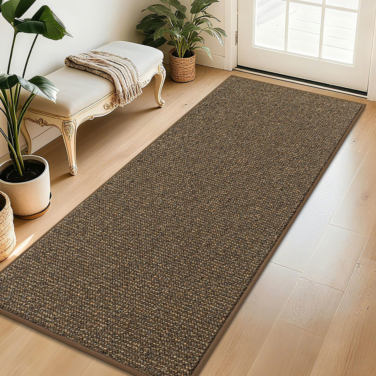 BEQHAUSE Dirt Trapper Door Mat 20" x 32", Non-Slip Washable Doormats, Blue