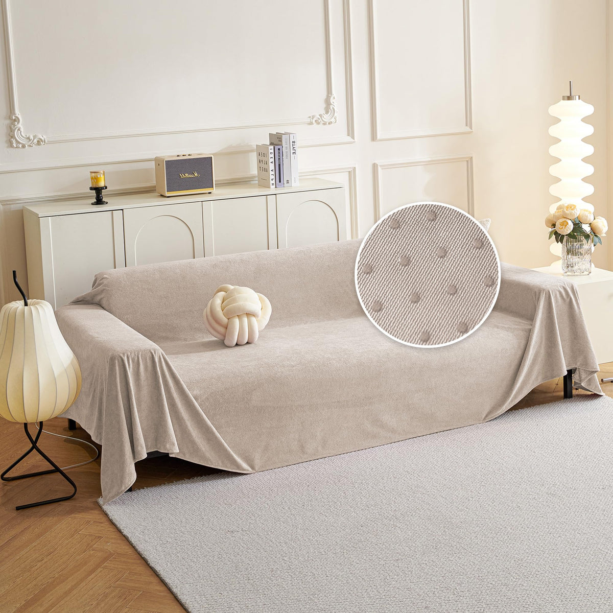 MYSKY HOME Couch Covers for Dogs, Non-Slip Sofa Slipcover, 91"x134", Grey