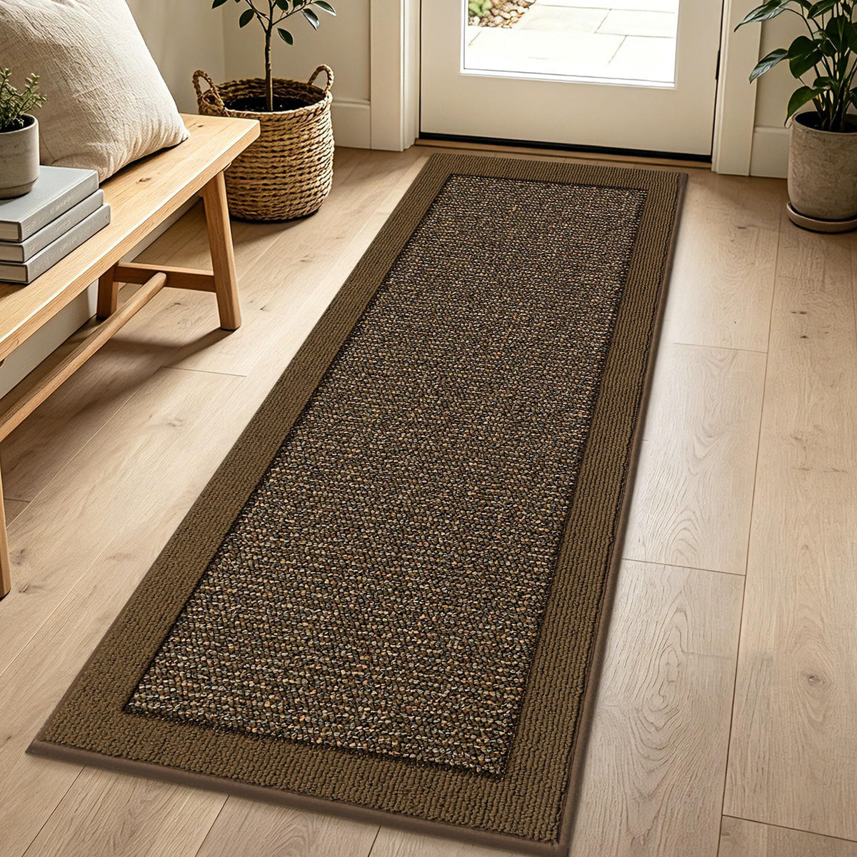 BEQHAUSE Indoor Door Mat 20" x 32", Dirt Trapper Door Mats, Taupe