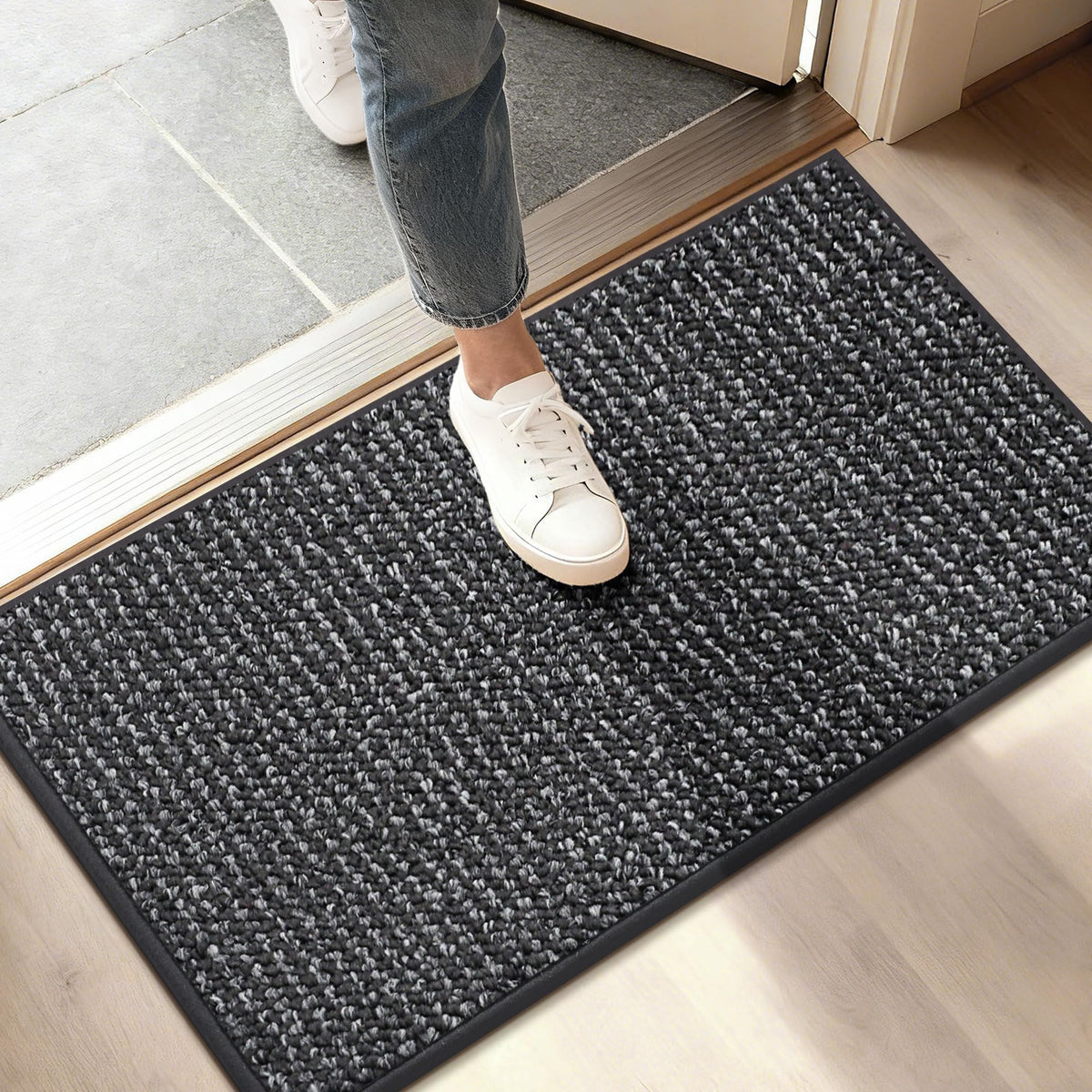 BEQHAUSE Dirt Trapper Door Mat 20" x 32", Non-Slip Washable, Light Beige
