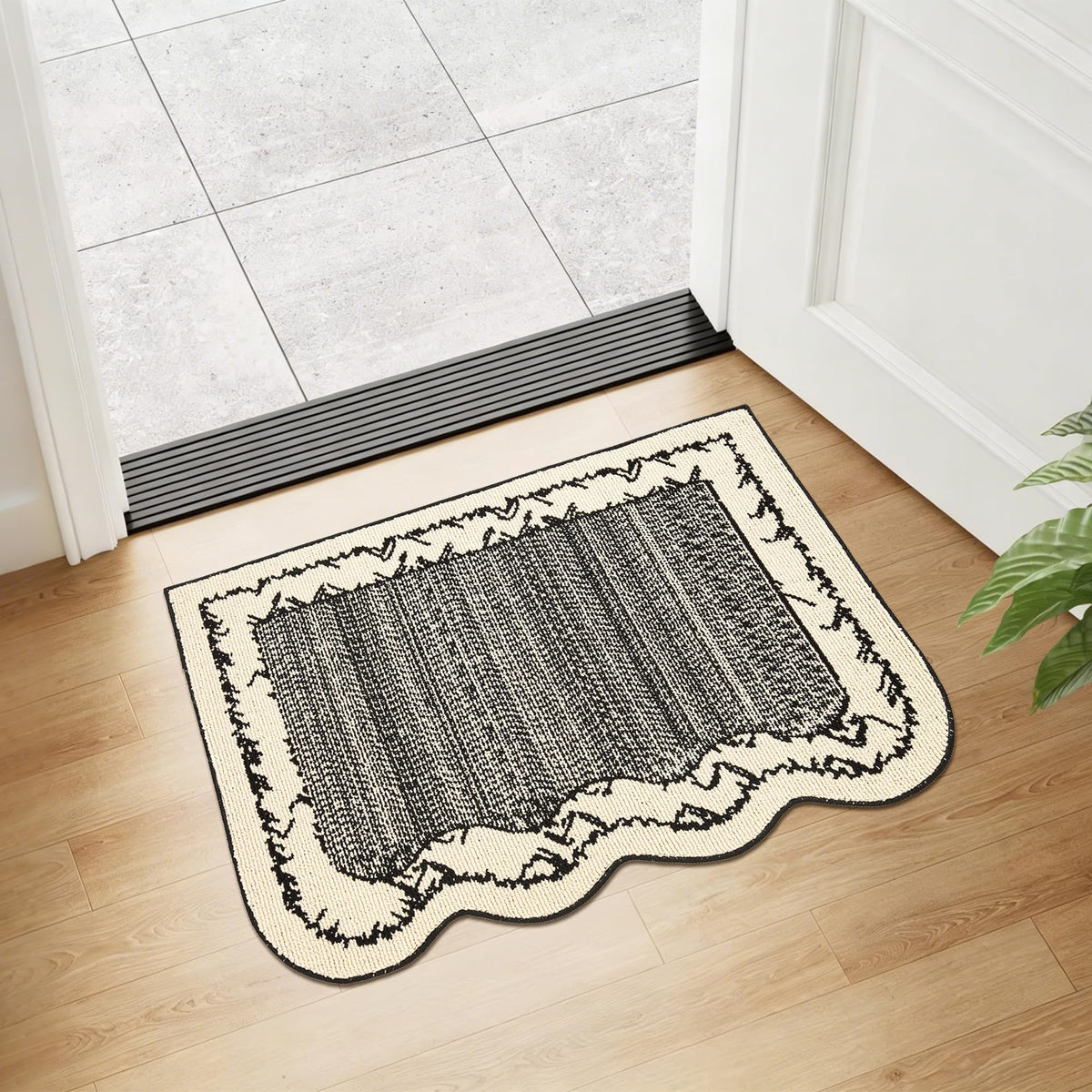 24"x36" Indoor Mats for Entryway, Black White