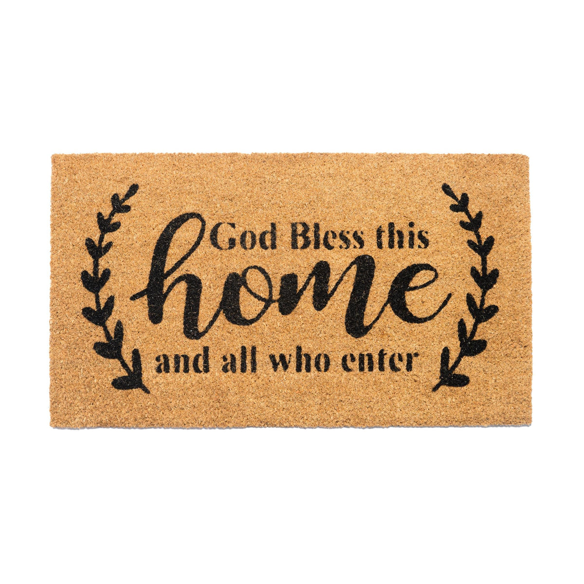 Coco Coir Door Mat Plain Welcome Mat with Stripes Beige 30x17