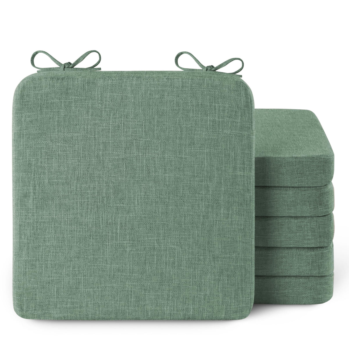 AddGrace Square Chair Cushions for Dining Chairs 16x16x2inch (4, Dark Grey)