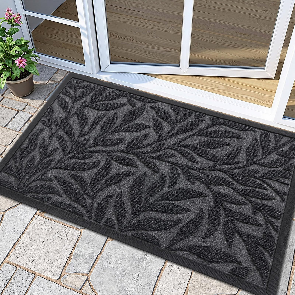 Smiry Welcome Front Door Mat for Outdoor Indoor 29.5x17, All-Season Doormat