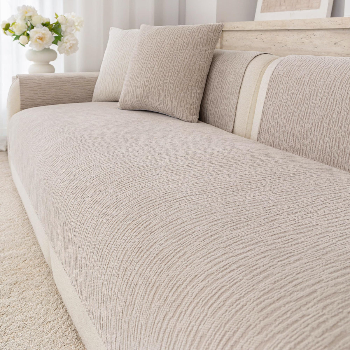 Waterproof Couch Cover for Dogs,Nonslip Sofa Cover for L Shaped Sofa,Washable Furniture Protector Pet Friendly(Coffee,36"x82")