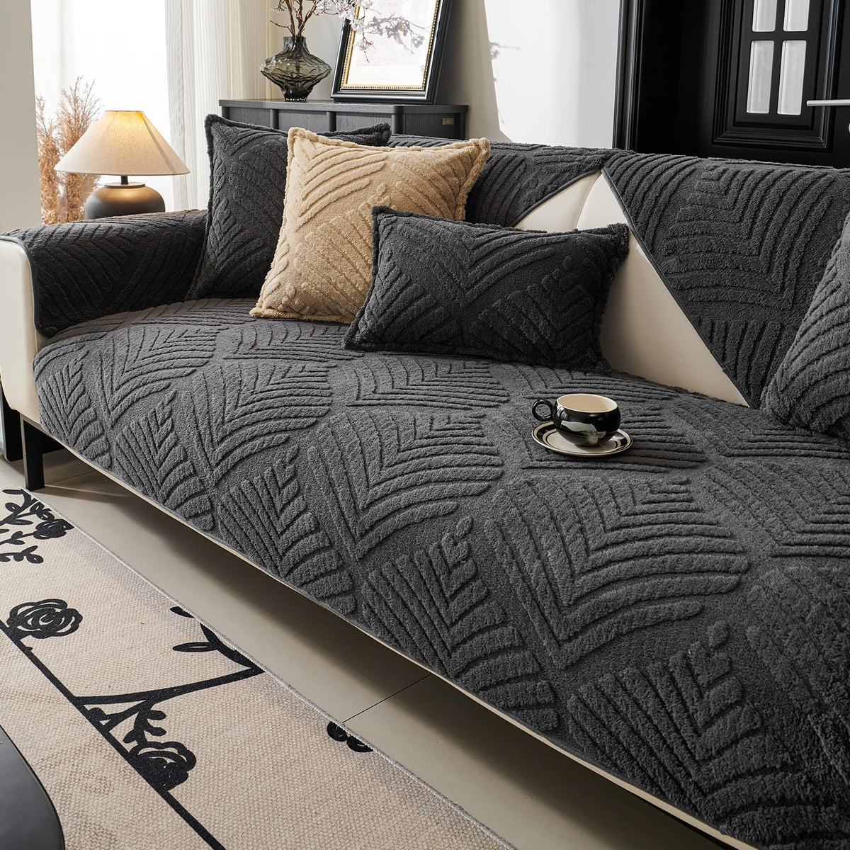 Plush Sofa Cover Washable, Funny Fuzzy Pet Couch Cover for 1 Seat