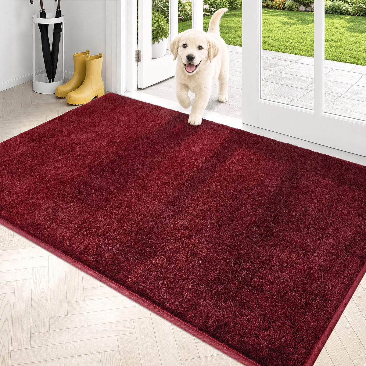 PURRUGS Dirt Trapping Indoor Door Mat, 24" x 35.5", Charcoal