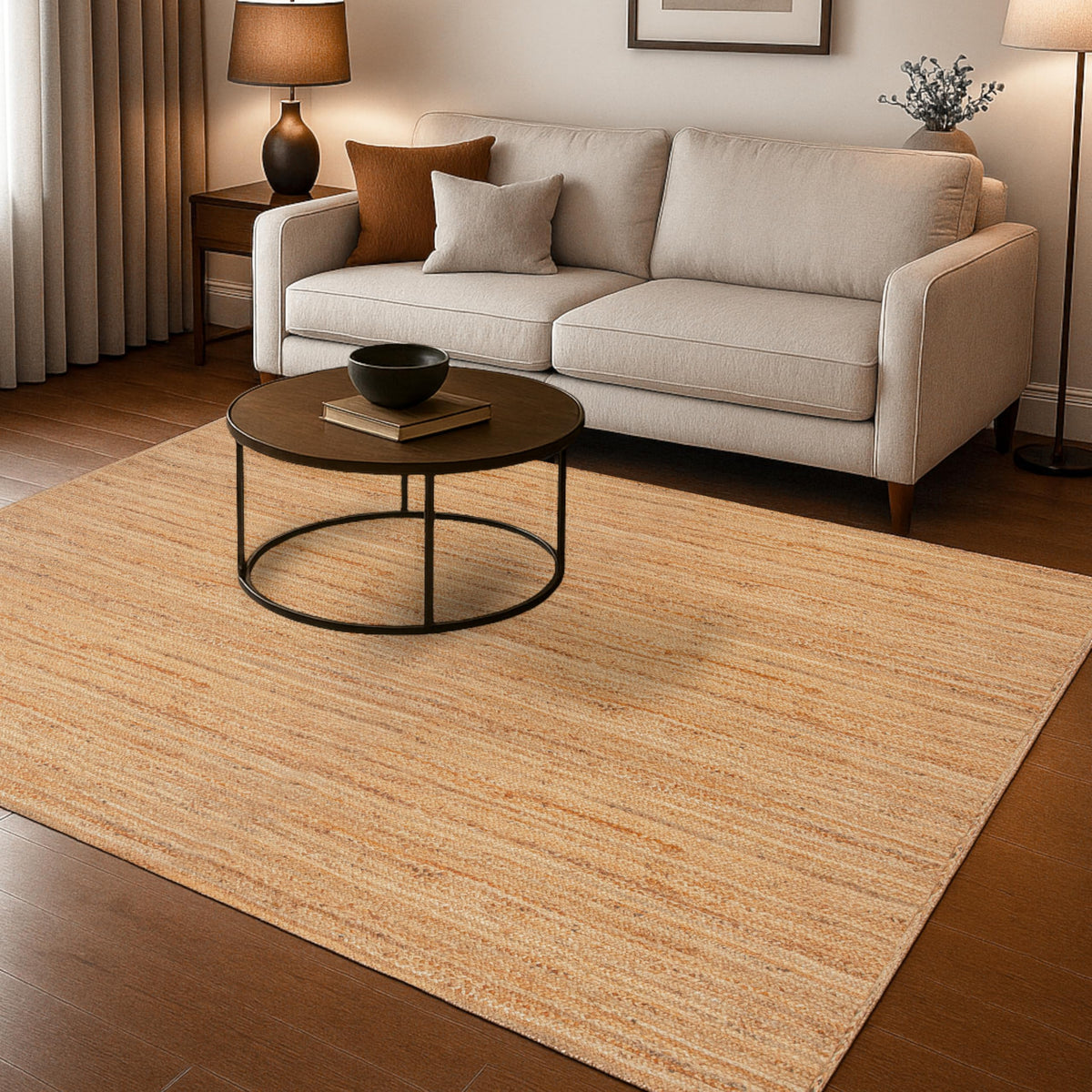 Hausattire Jute Braided Woven Kitchen Rug 2x3 Feet - Natural