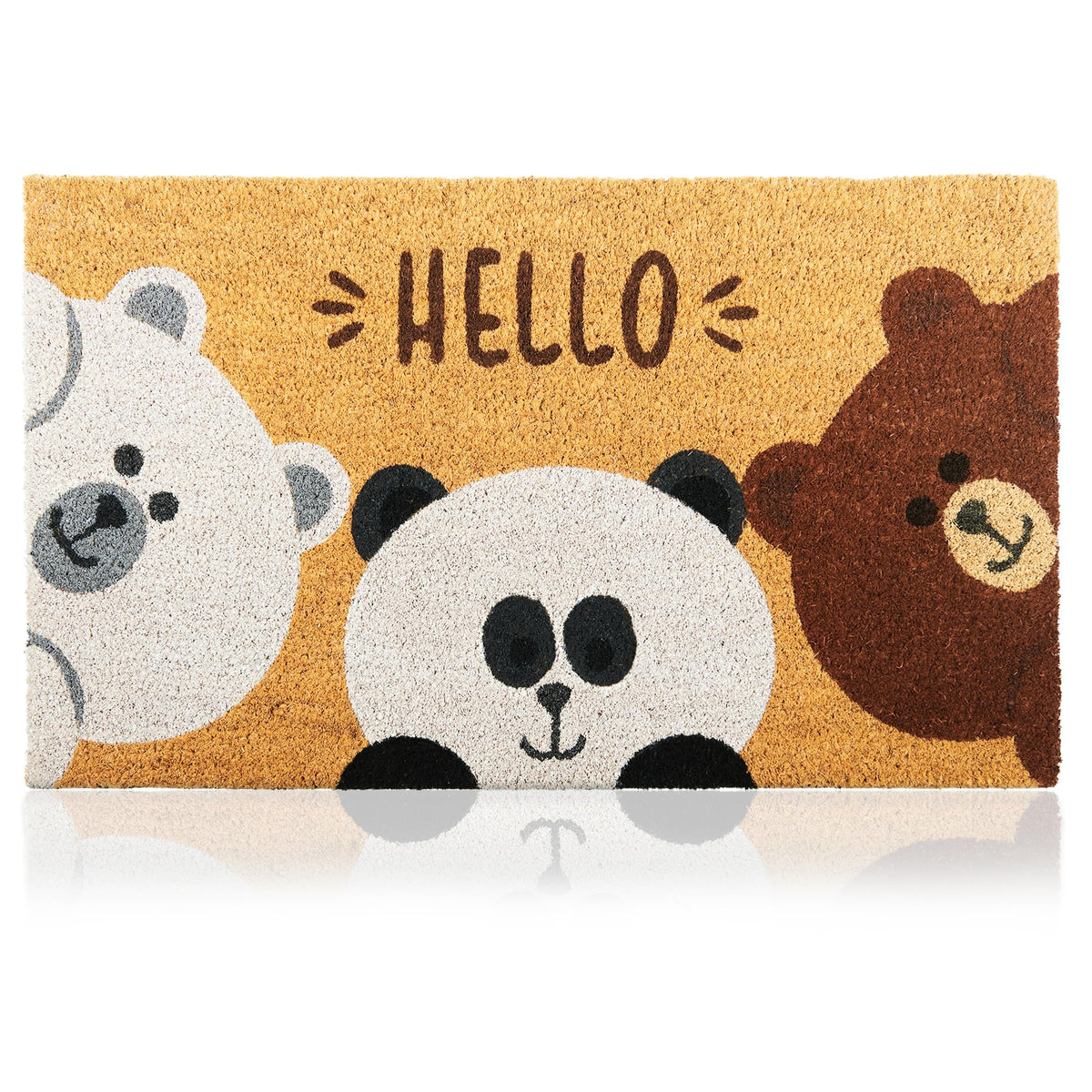 Coir Welcome Mat, Non-Slip, Hi-Bye Cat, 17 x 29 in