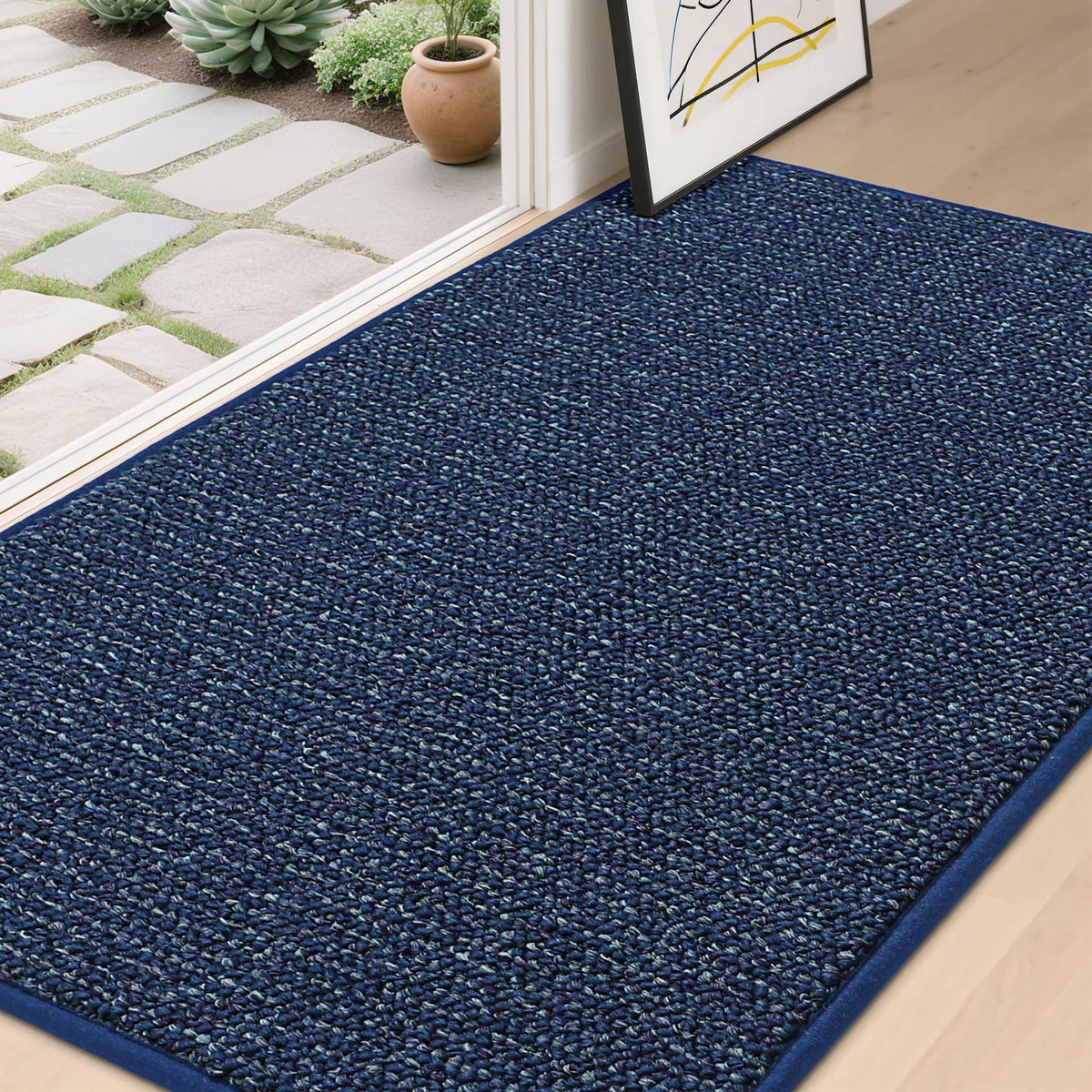 BEQHAUSE Dirt Trapper Door Mat 20" x 32", Non-Slip Washable Doormats, Beige