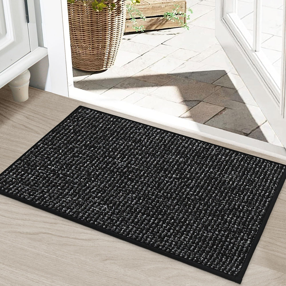 BEQHAUSE Dirt Trapper Door Mat 20" x 32", Non-Slip Washable Doormats, Beige