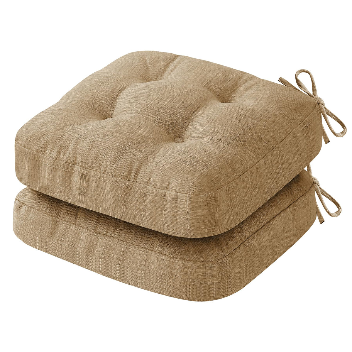 IASEAHK Memory Foam Dining Chair Cushions, Beige, 16.5"x16.5"x3.5"
