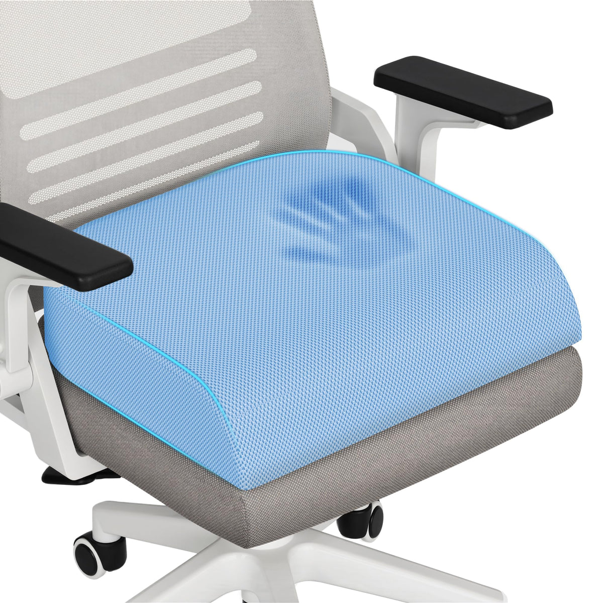 TranquilRelax Memory Foam Seat Cushion for Office Chair, 3-Inch, Black