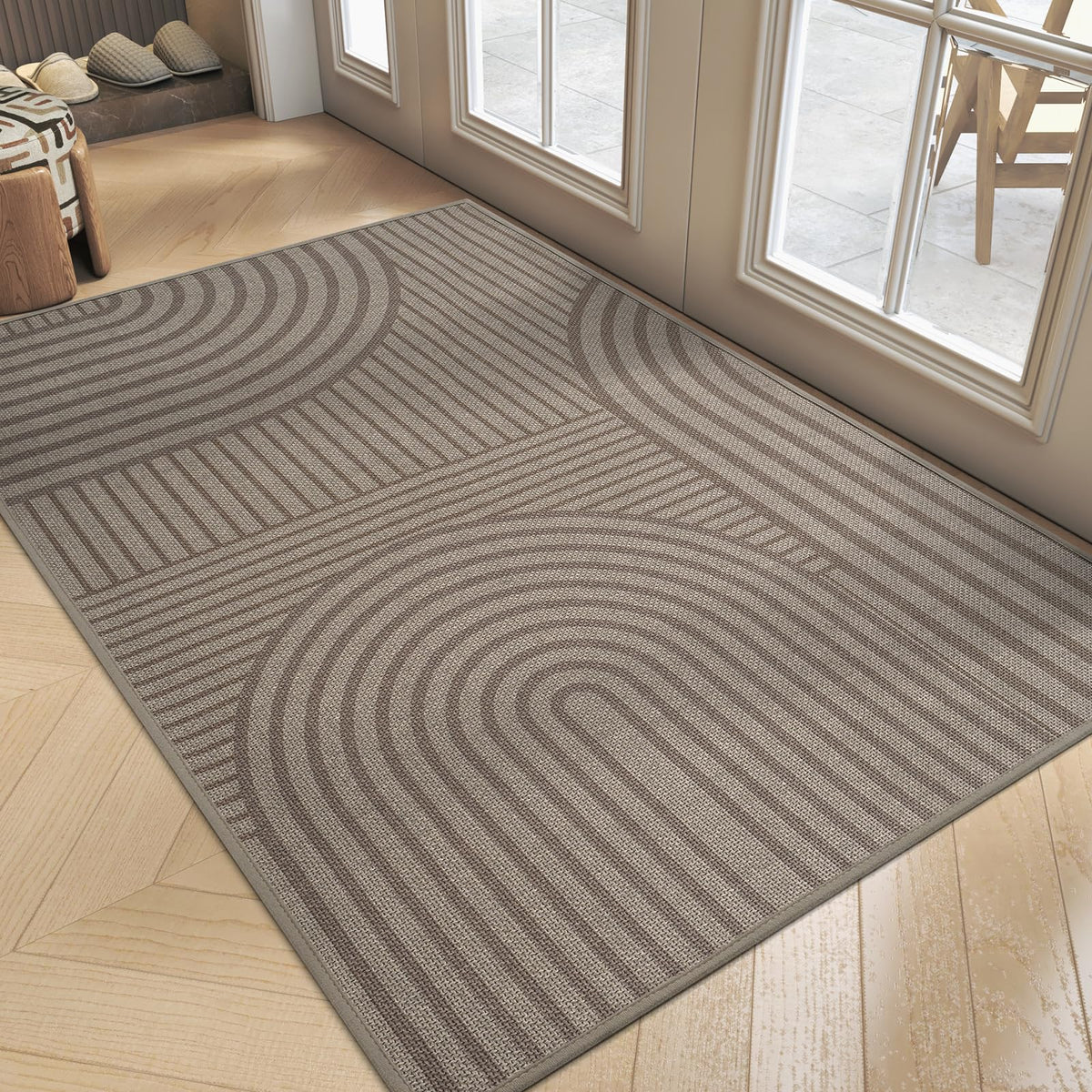 Door Mat Indoor Entrance Front Entry Mats,17''x30'',Brown