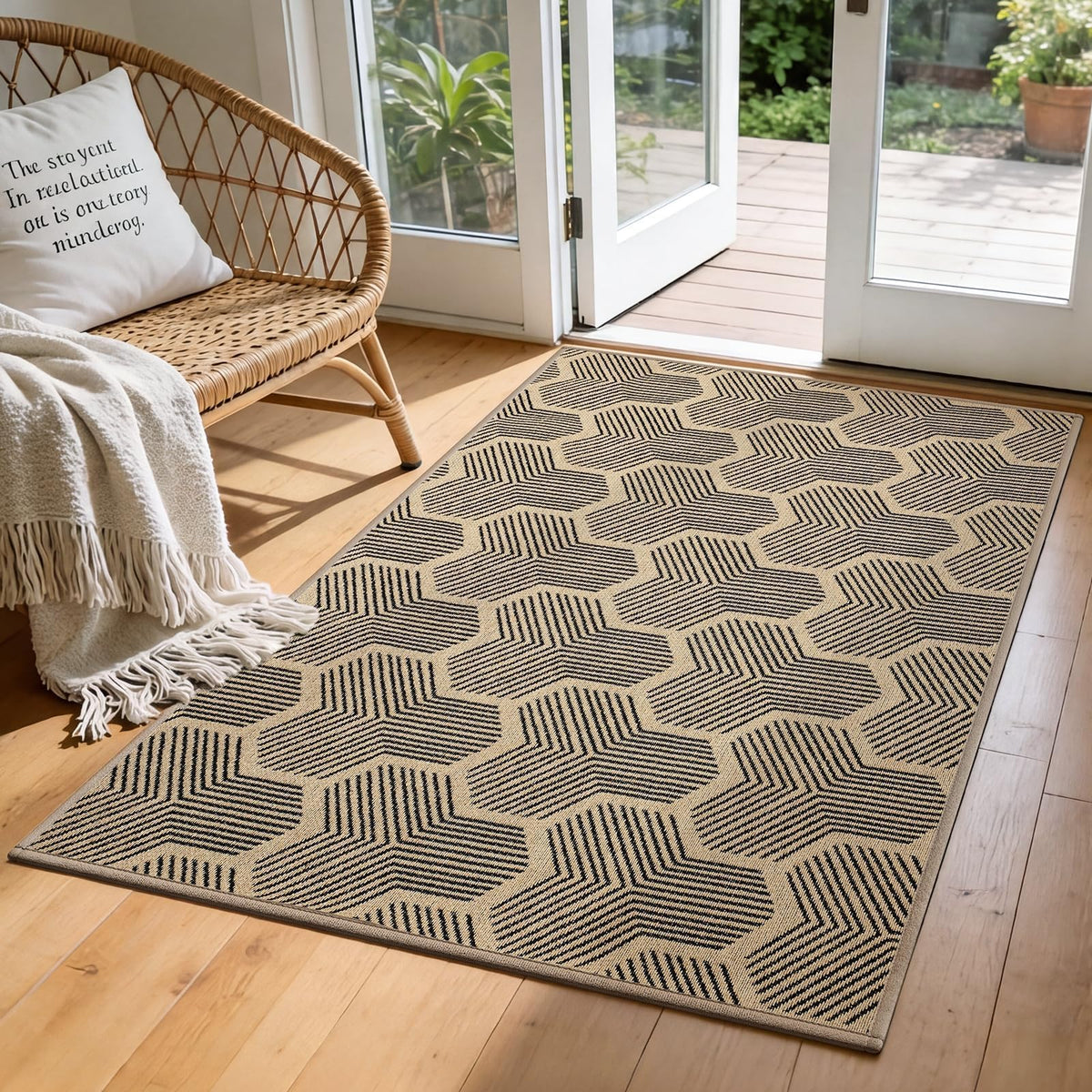 Front Door Mat Indoor Outside Entrance Non-Slip Mats Brown 17"x30"
