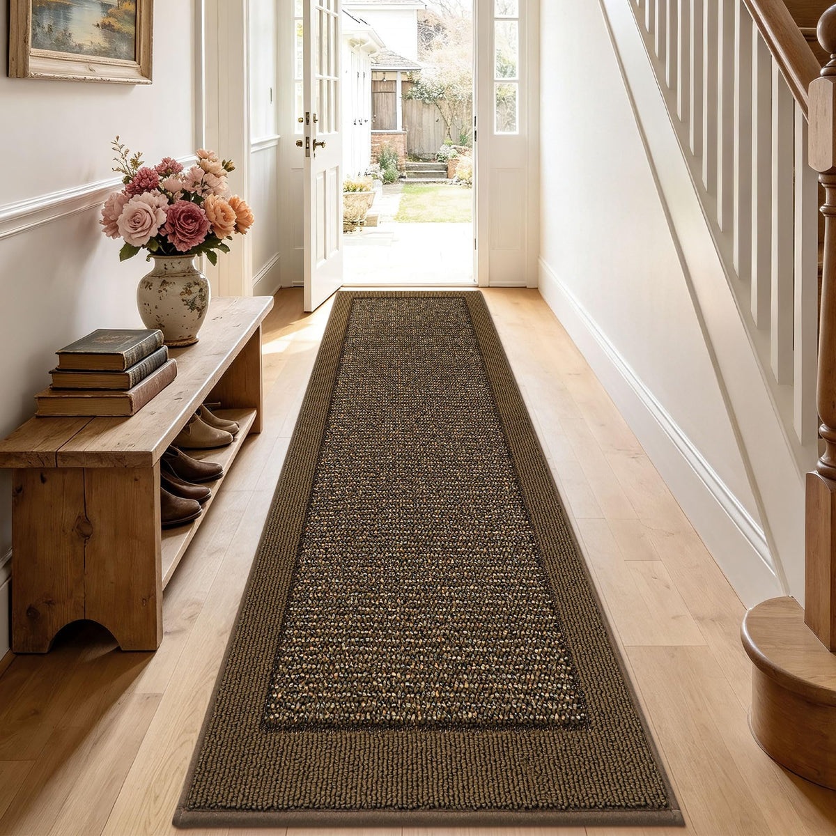 BEQHAUSE Indoor Door Mat 20" x 32", Dirt Trapper Door Mats, Taupe