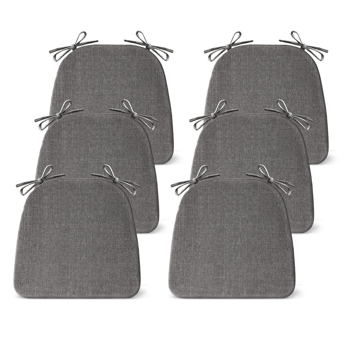IASEAHK Chair Cushions for Dining Chairs Set of 4, Non Slip Kitchen Chair Pads, 17" x 16" x 2", Indoor Dining Chair Cushions with Ties, D-Shaped Seat Cushions for Kitchen Chairs, Beige
