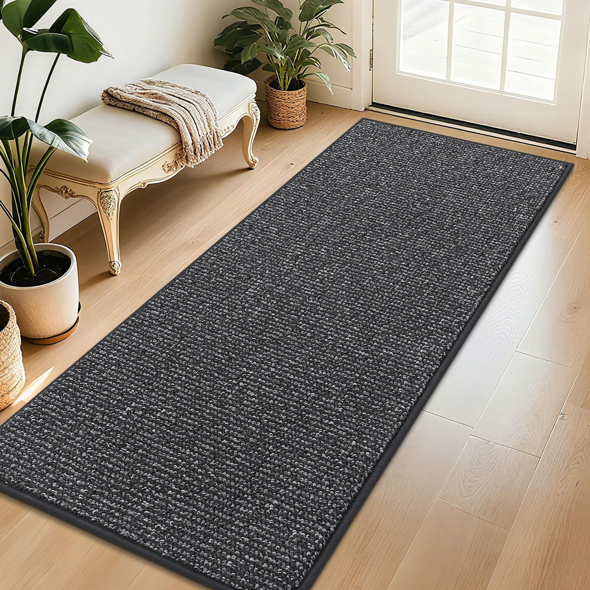 BEQHAUSE Dirt Trapper Door Mat 20" x 32", Non-Slip Washable Doormats, Blue