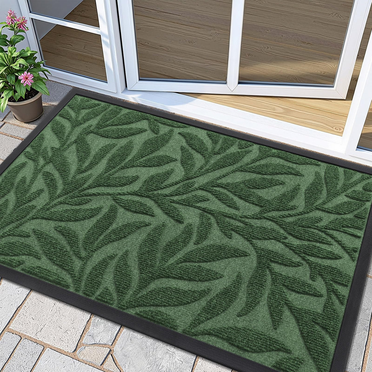 Smiry Welcome Front Door Mat for Outdoor Indoor 29.5x17, All-Season Doormat