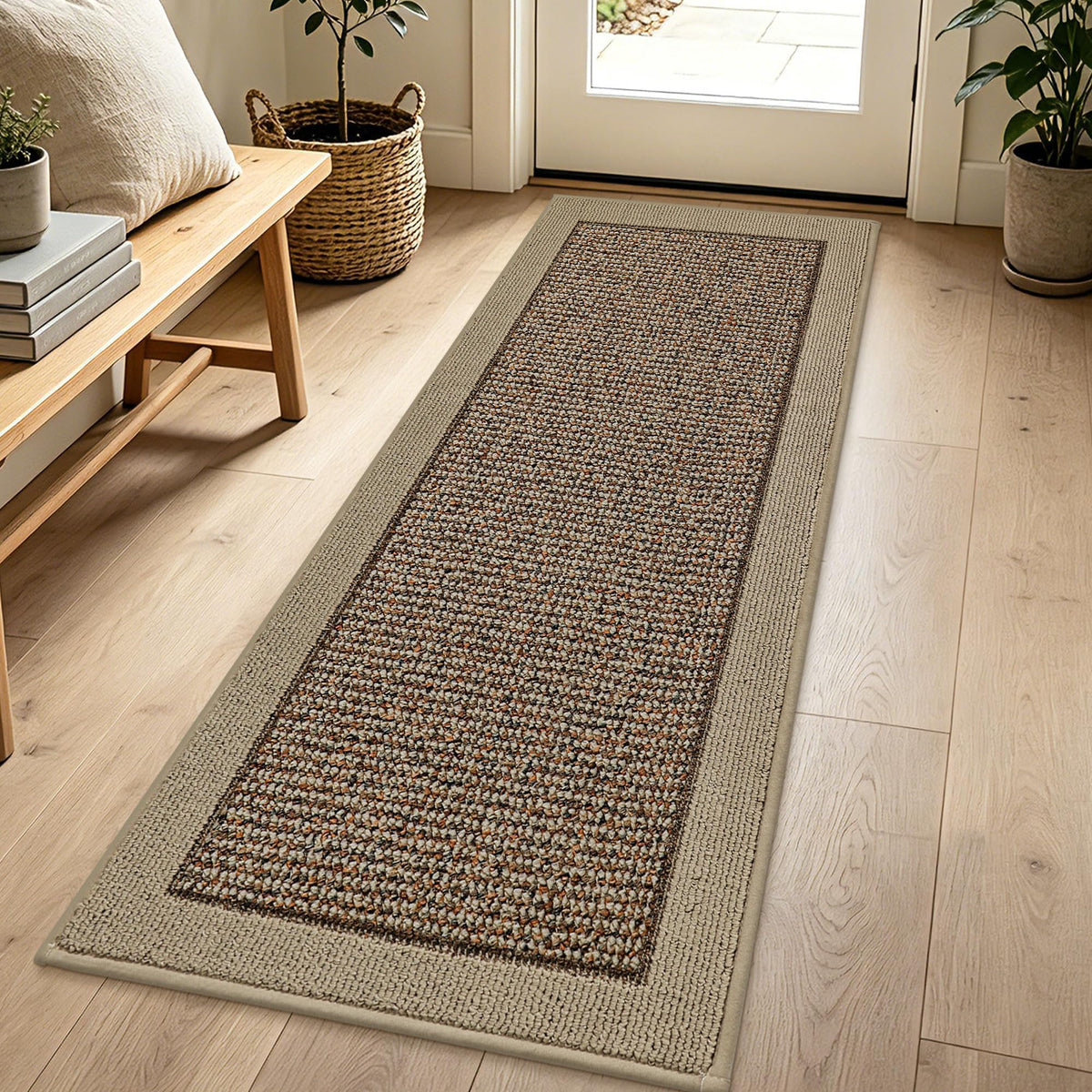 BEQHAUSE Indoor Door Mat 20" x 32", Dirt Trapper Door Mats, Taupe