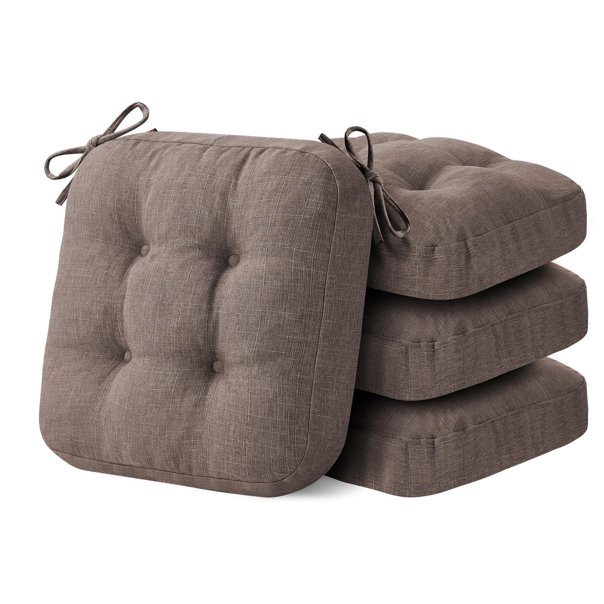 IASEAHK Memory Foam Dining Chair Cushions, Beige, 16.5"x16.5"x3.5"