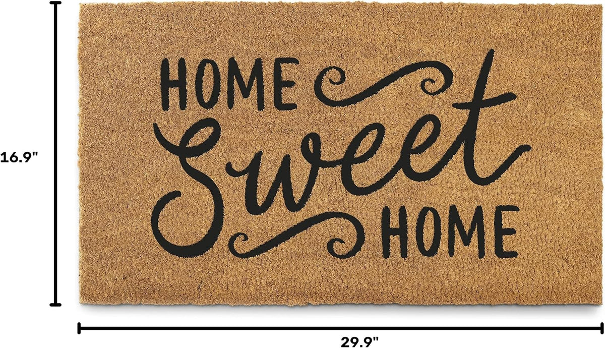 Home Sweet Home Coir Doormat 30x17 Inch, Welcome Mat for Front Door Coir