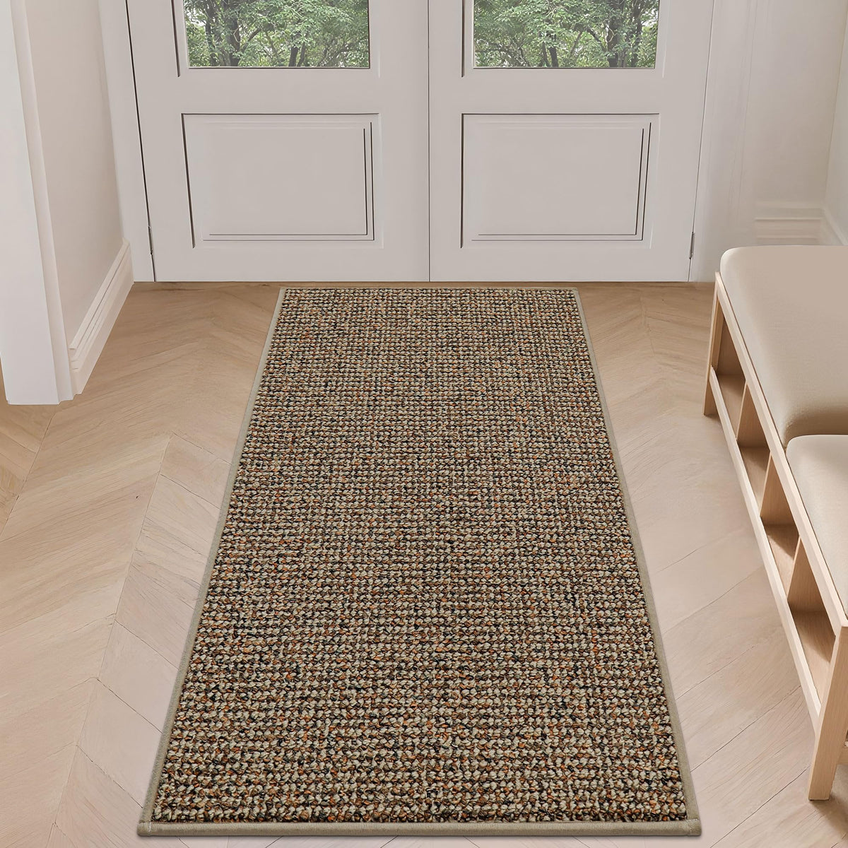 BEQHAUSE Dirt Trapper Door Mat 20" x 32", Non-Slip Washable Doormats, Beige
