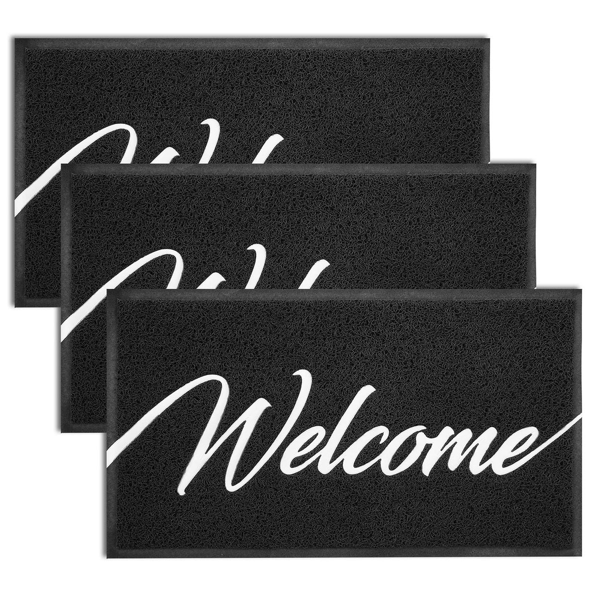EARTHALL Door Mat Outside Inside Home Doormat, 30"x17.5", Durable Floor Mat Non Slip Mat Ultra Absorb Mud Easy Clean Front Doormat for Garage, Entryway, Patio, High Traffic Areas, Black