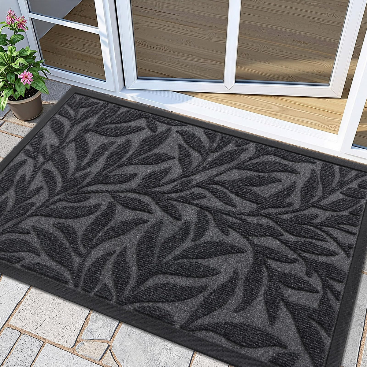 Smiry Welcome Front Door Mat for Outdoor Indoor 29.5x17, All-Season Doormat