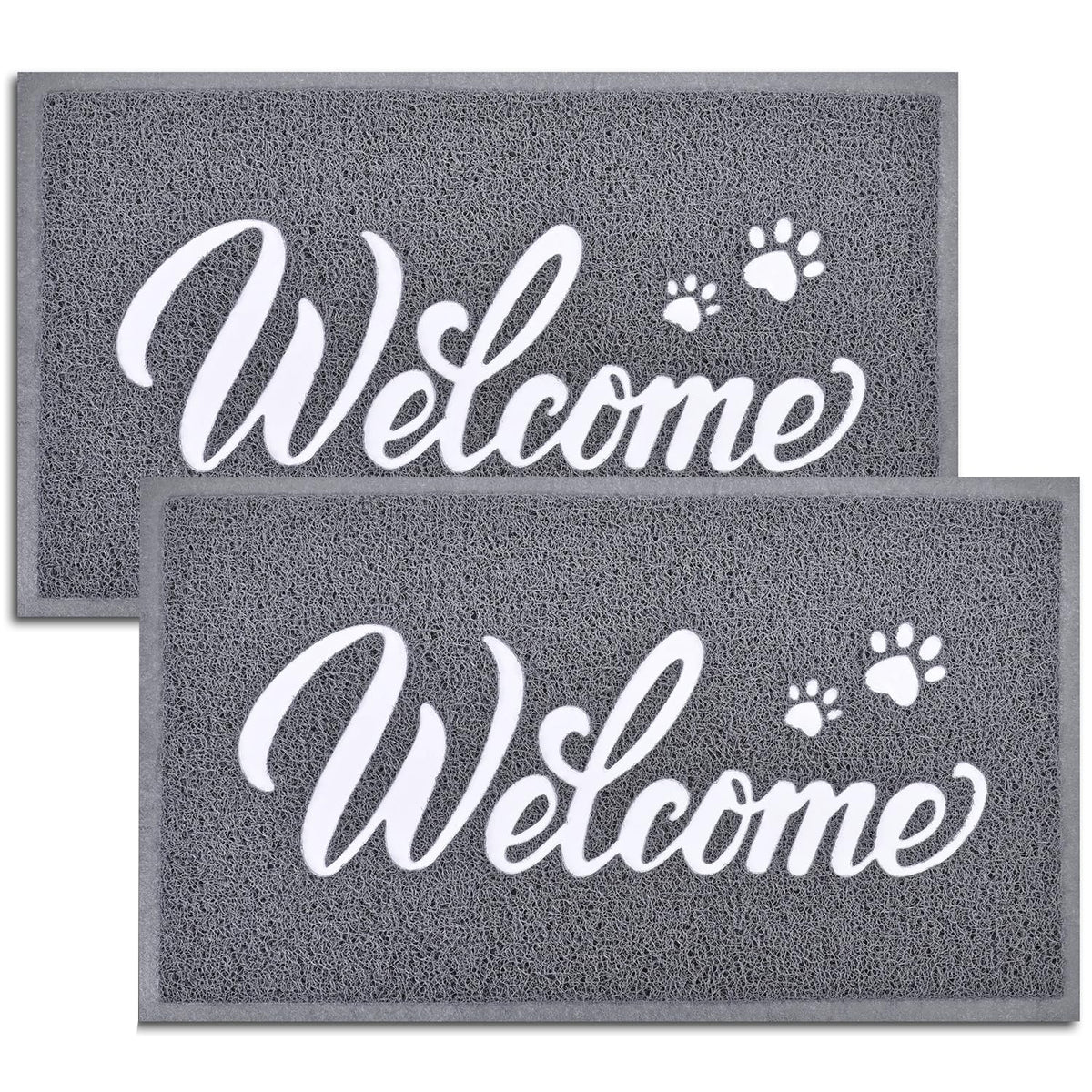 T.HENV Welcome Mat Outdoor, 30x17.5 Waterproof All-Season Front Door Mat Outside Entrance, All-Weather Quick Drying, Low Profile Doormat Indoor, Patio Porch Entryway Mats, Black-White