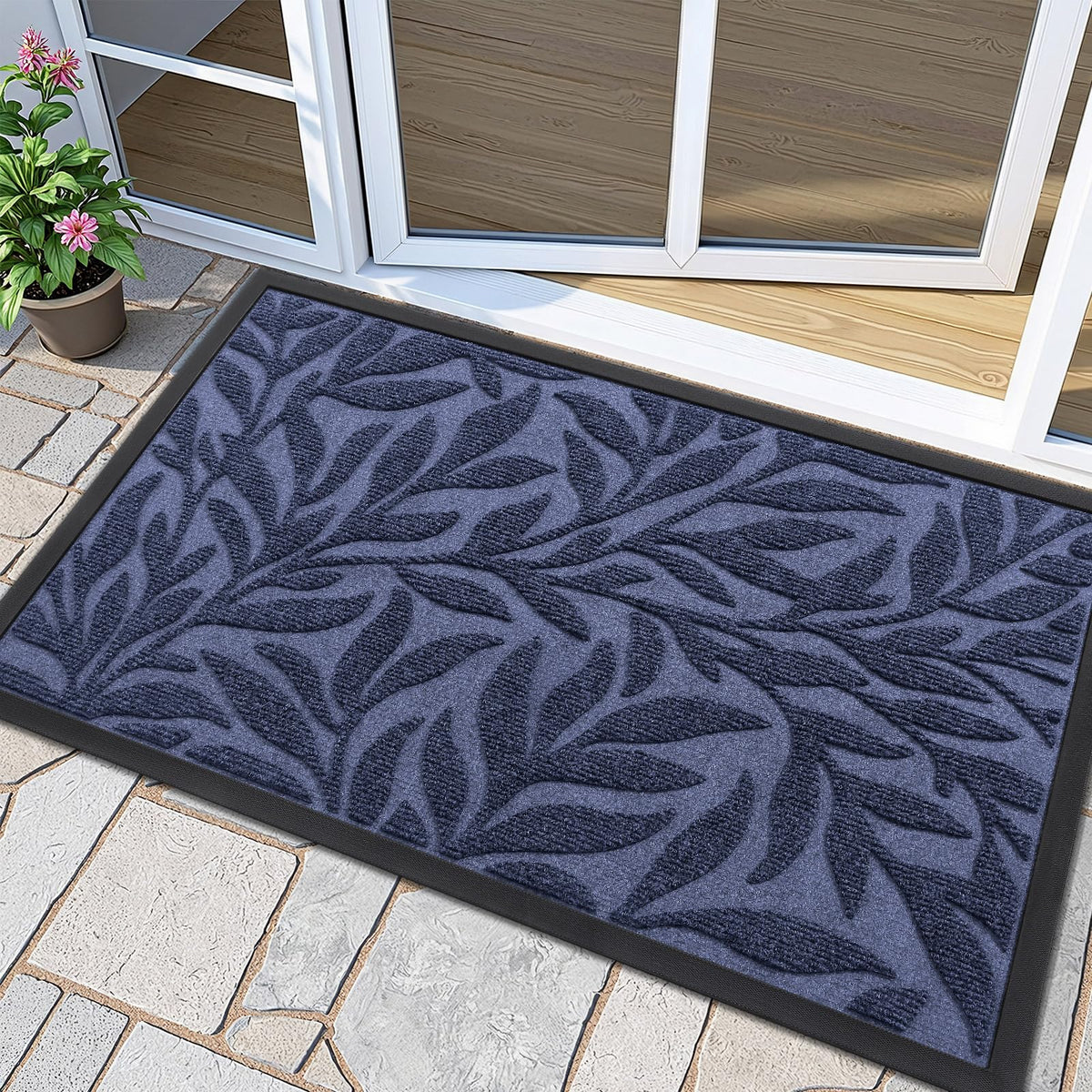 Smiry Welcome Front Door Mat for Outdoor Indoor 29.5x17, All-Season Doormat
