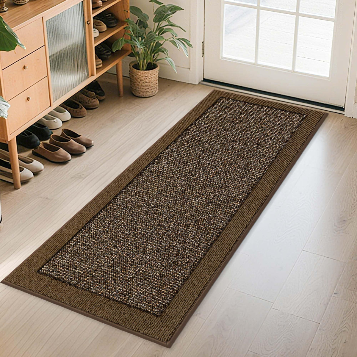 BEQHAUSE Indoor Door Mat 20" x 32", Dirt Trapper Door Mats, Taupe