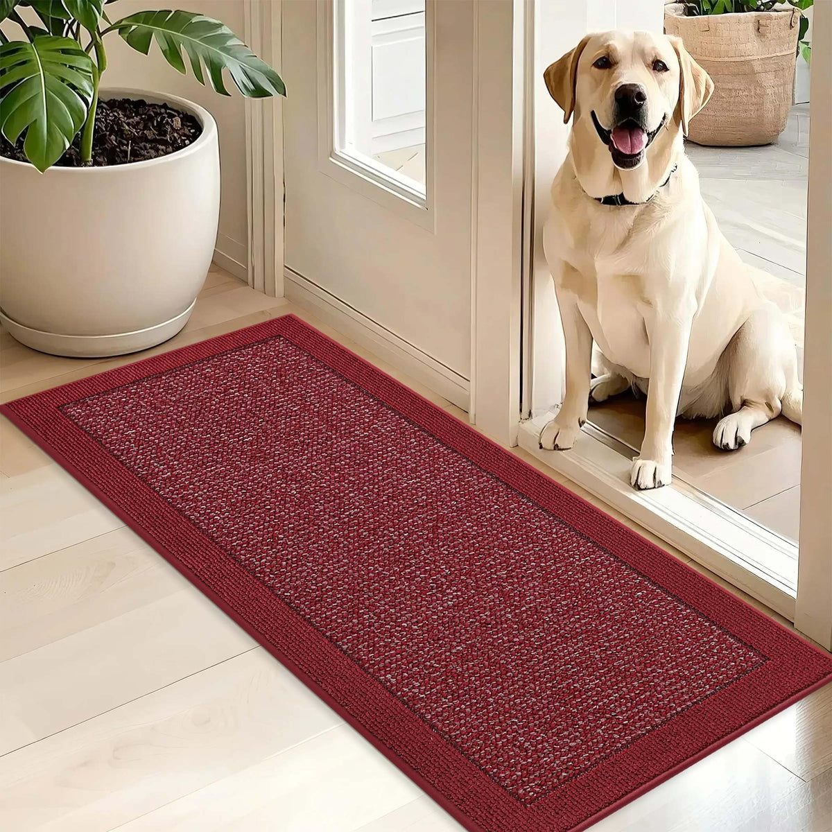 BEQHAUSE Indoor Door Mat 20" x 32", Dirt Trapper Door Mats, Taupe