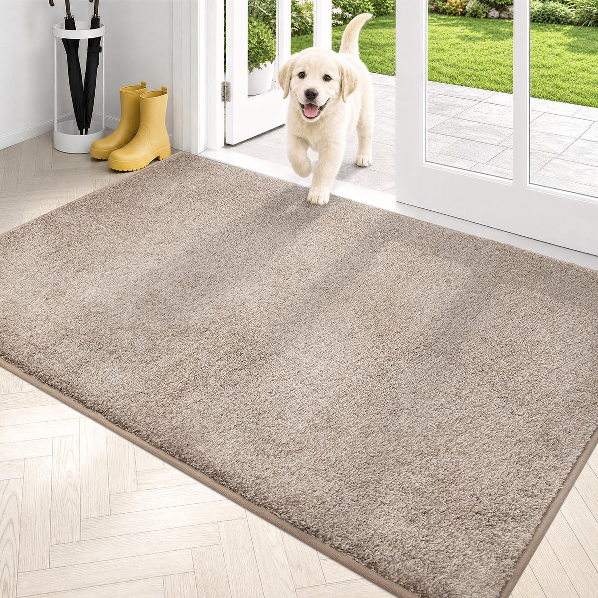 PURRUGS Dirt Trapping Indoor Door Mat, 24" x 35.5", Charcoal