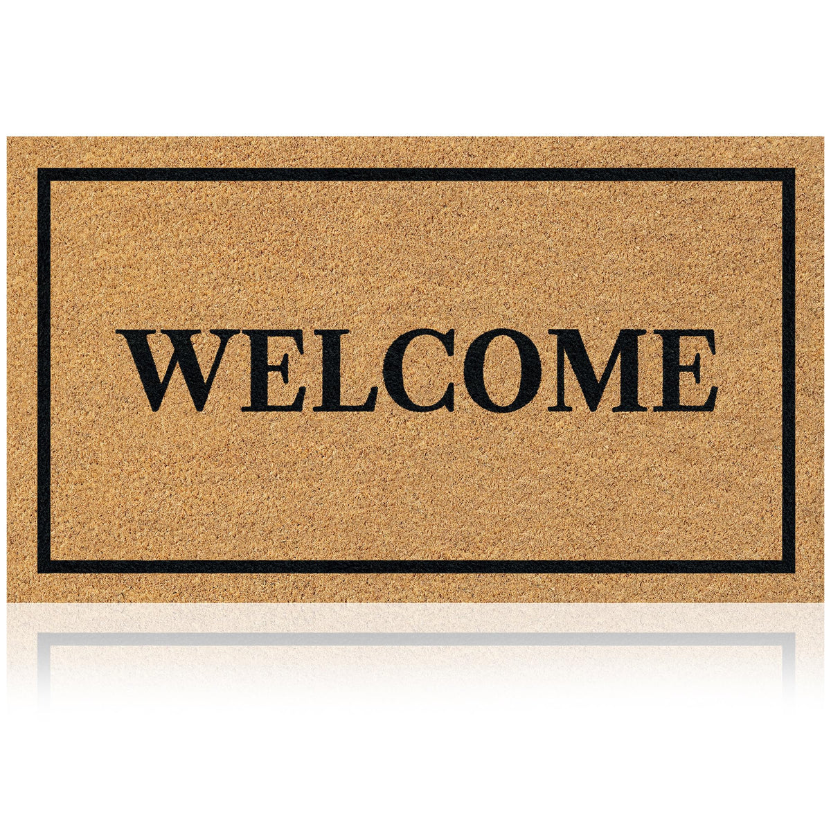 Coir Welcome Mat, Non-Slip, Welcome Classic 4, 17x29 in