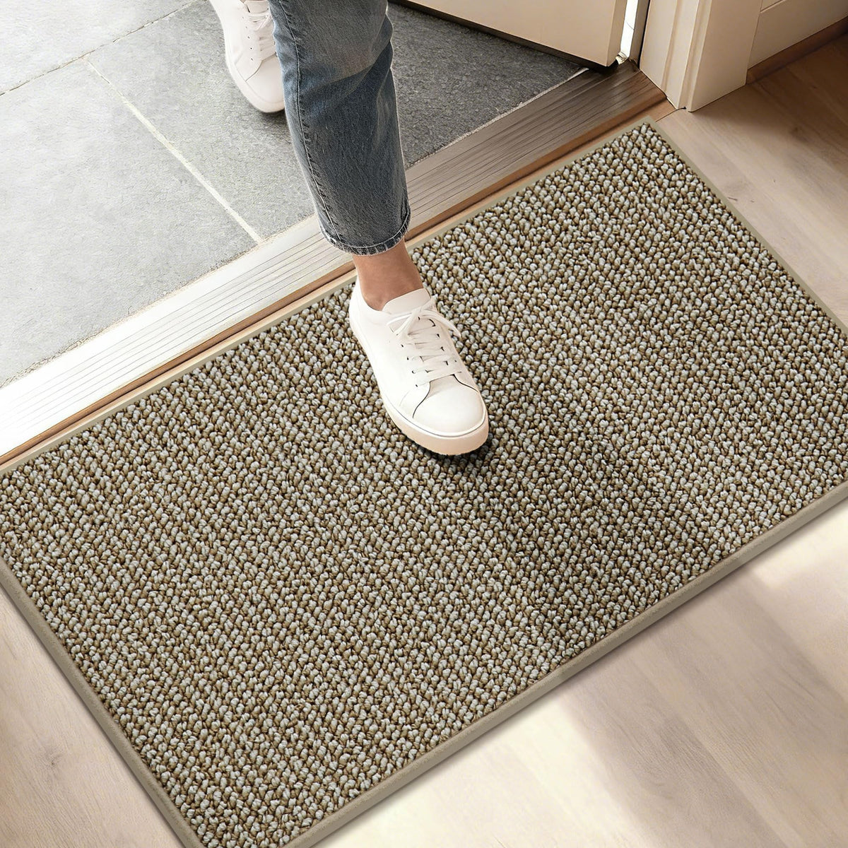 BEQHAUSE Dirt Trapper Door Mat 20" x 32", Non-Slip Washable Doormats, Blue